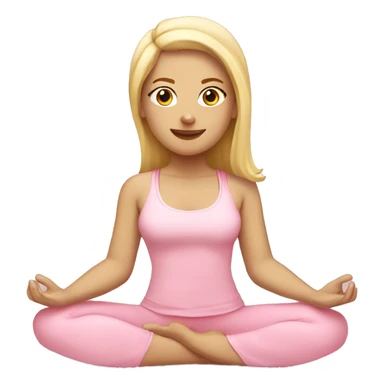 blonde yoga girl light pink clothes n sticker