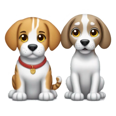 silver tiger cat and a beagle sticker