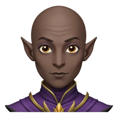 dark elf male bald sticker