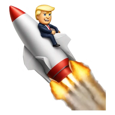 Donald Trump riding on a rocket sticker