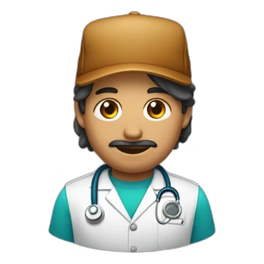 Médico con gorra y cabello oscuro piel trigueña y un lunar en la barbilla  sticker