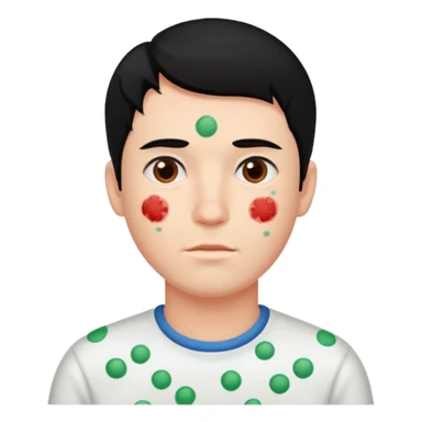 measles black haired man sticker