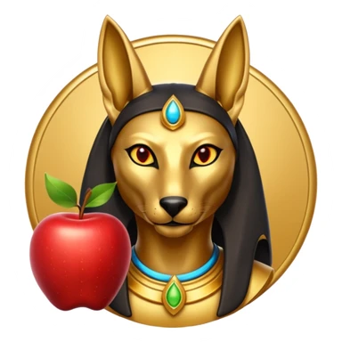 anubis god with an apple sticker