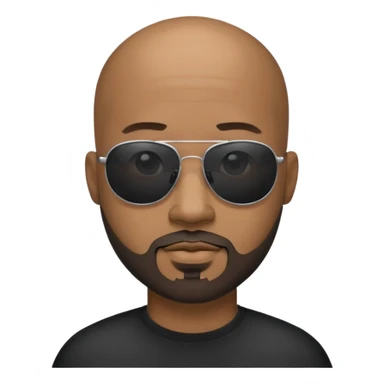 Bald male, Black-lens sunglasses, goatee beard, realistic portrait sticker