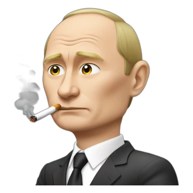 Putin smoking a tough cigarette sticker