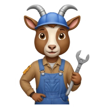 Goat mechanic sticker