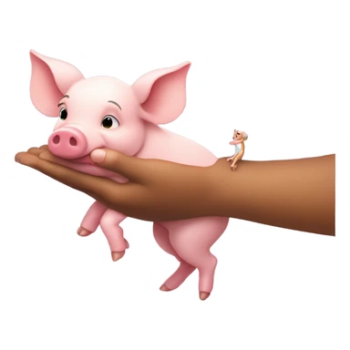 Piglet holding Winnie the Poohs hand  sticker