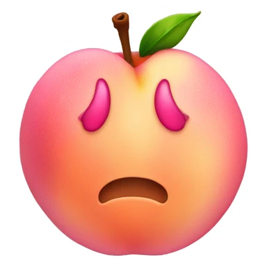 Pink peach with dewy water drops sticker