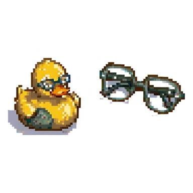 Rubber duck wearing tiny glasses sticker