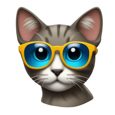 Cat with sunglasses sticker