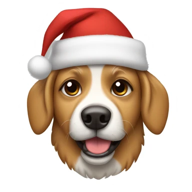 Dog with a Christmas hat sticker