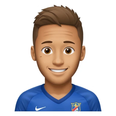 Neymar in blue soccer cloth, smile  sticker