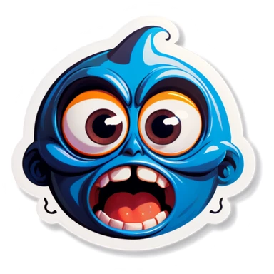 moaning with crazy eyes  sticker