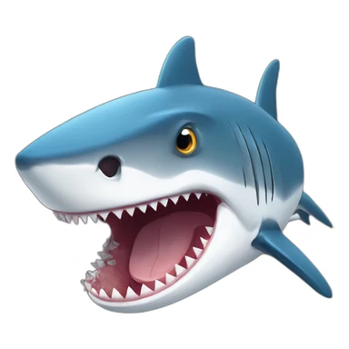 Shark eat a fish blu  sticker