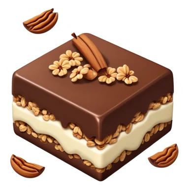 Tan chocolate with apple cinnamon and granola pieces inside it  sticker