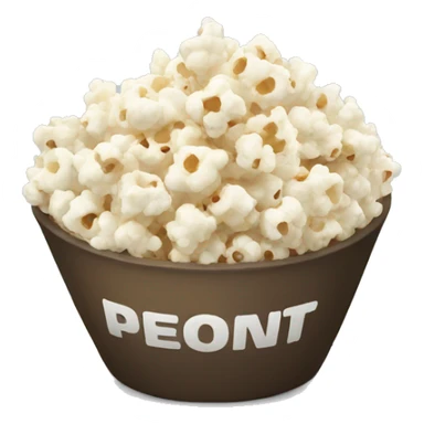 White popcorn in bowl sticker
