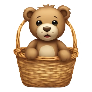 Teddy bear in basket sticker