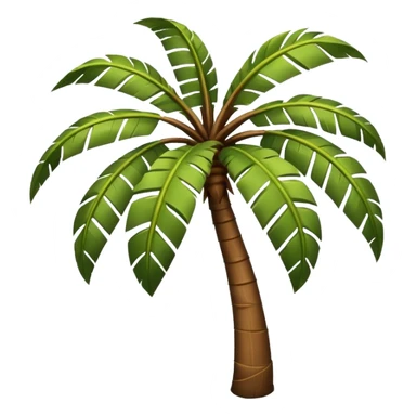 ["Brown-trunk palm tree with large green fronds."] sticker