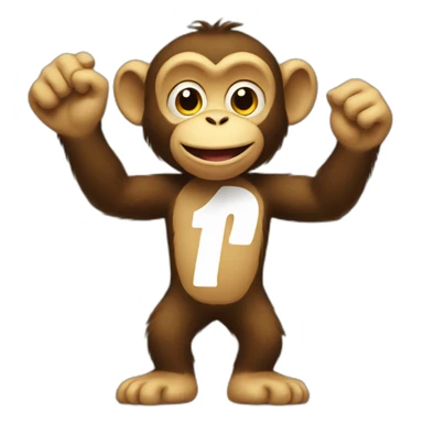Monkey holding a  number 1 sign sticker