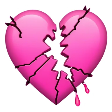 pink glowing contour neon broken heart sticker