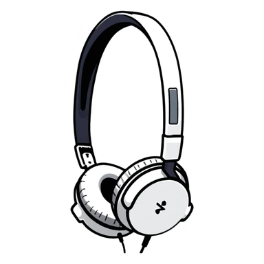 Premium white Sony headphones with large ear cups and sleek modern design sticker