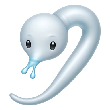 sperm cell emoji, simple and clear, white with a small tail, on a neutral background sticker