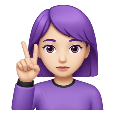 Main violette avec l’Index lever no background sticker