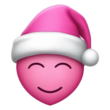 Pink heart with a pink santa hat sticker