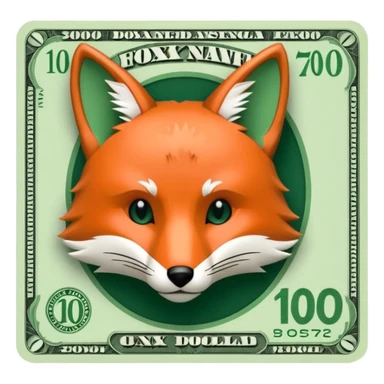 make 100 dollar bill with a fox head silhouette  sticker