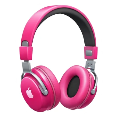 pink apple headphones sticker