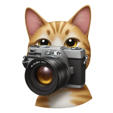 cat with a Photography camera sticker