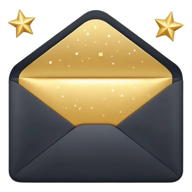 closed envelope with stars in the upper right corner sticker