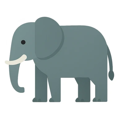 Flat design style elephant sticker