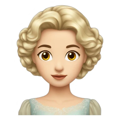 Beautiful russian girl with beautiful hair wearing middle dress sticker