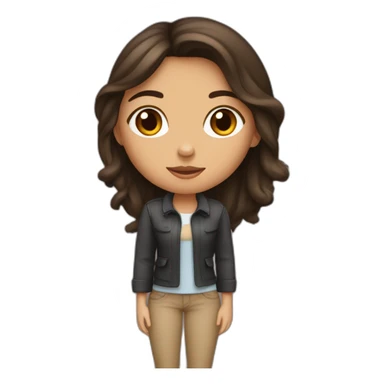 Fille brune avec une queue de cheval noire sticker