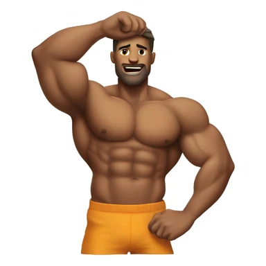 muscular man raising armpit sticker