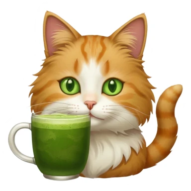 Cat drinking matcha sticker