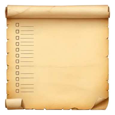 old handrolled paper list sticker