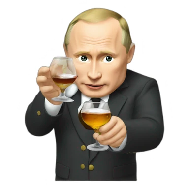 Putin drinking Kizlyar brandy sticker