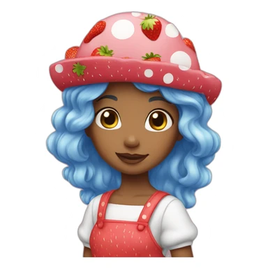 strawberry shortcake girl blue sticker