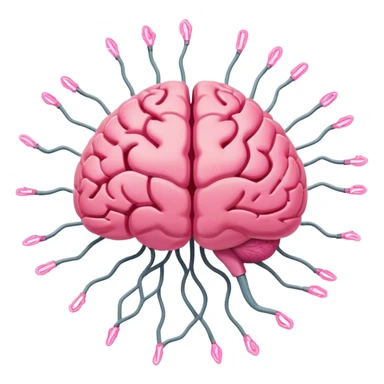 A ** pink human brain** with a energy net energy beam of thought around it s... radiating loving thoughts while it rewires itself hearts  sticker