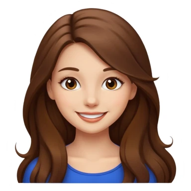 pretty girl brown long hair makeup sticker