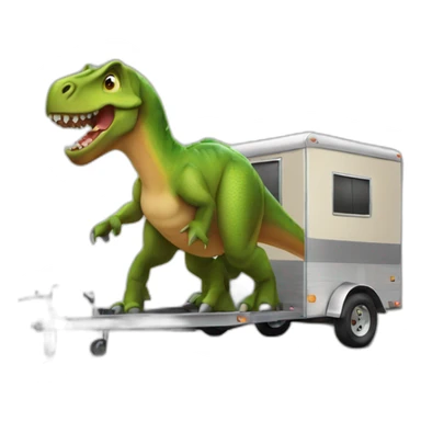 Dinosaur with trailer sticker