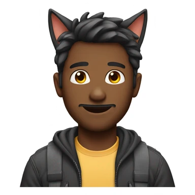 cute man with cat ears sticker