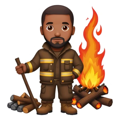 Drake standing by a fire sticker