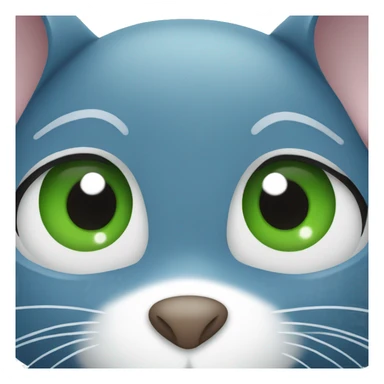 Blue mouse with a green eyes sticker