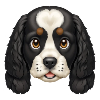 Собака породы черно-белый русский кокер спаниель с грилзами sticker