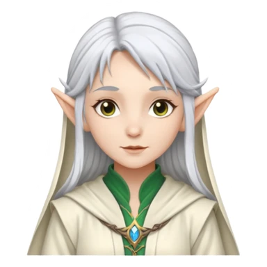 Frieren the female elf mage with silver hair without stone sticker