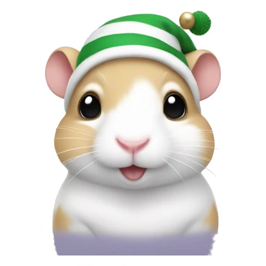 White Hamster wearing christmas Sweatshirt  sticker