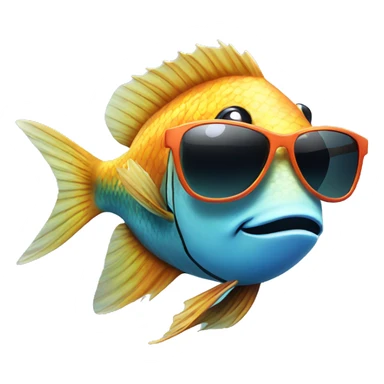 Chill tropical fish wearing sunglasses sticker